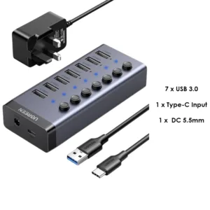 UGREEN USB 3.0 * 7-Port Hub (UK) – CM481 - 90306